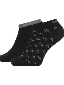 Lot de 2 paires de chaussettes basses noires avec imprimé de la marque