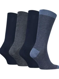 Lot de 4 paires de chaussettes hautes marine unies à coupe haute