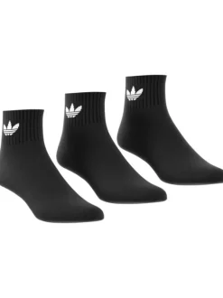Lot de 3 paires de chaussettes mi-hautes noires logo trèfle adidas pour homme