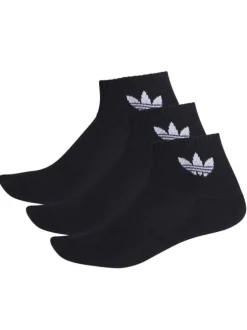 Lot de 3 paires de chaussettes mi-hautes noires logo trèfle adidas pour homme
