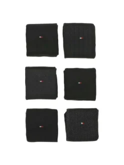 Lot de 6 paires de chaussettes hautes noires unies avec un coffret