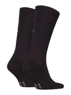 Lot de 2 paires de chaussettes hautes en coton mélangé noires monogrammes