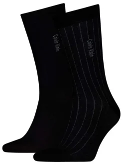Lot de 2 paires de chaussettes hautes noires unies à coupe haute