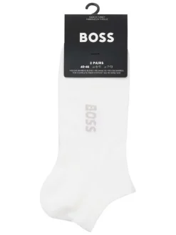 Lot de 2 paires de chaussettes basses en coton blanches unies
