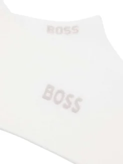 Lot de 2 paires de chaussettes basses en coton blanches unies