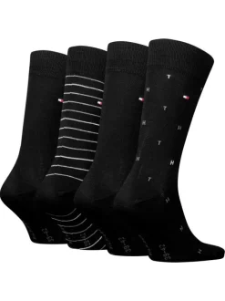 Lot de 4 paires de chaussettes noires fantaisie coupe haute