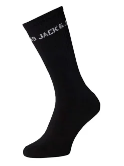 Lot de 5 paires de chaussettes hautes en coton mélangé noires unies avec une coupe haute
