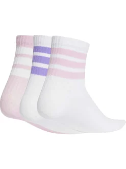 Lot de 3 paires de chaussettes hautes multicolores rayées avec logo