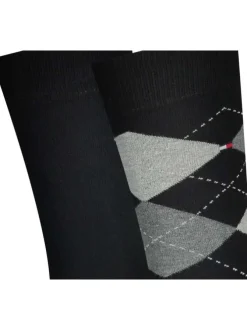 Lot de 2 paires de chaussettes hautes en coton noir