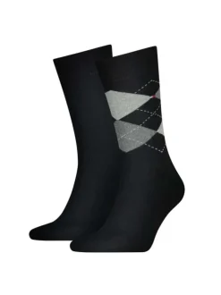 Lot de 2 paires de chaussettes hautes en coton noir