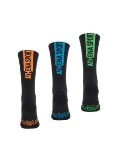 Lot de 3 paires de chaussettes hautes noires brodées en mutlicolore