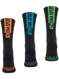 Lot de 3 paires de chaussettes hautes noires brodées en mutlicolore