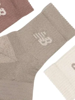 Lot de 3 paires de chaussettes basses multicolores unies avec logo imprimé