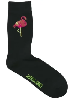 Lot de 3 paires de chaussettes hautes en coton mélangé noires imprimées