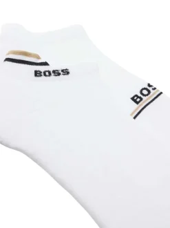 Lot de 2 paires de chaussettes basses et épaisses en coton blanches