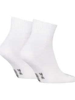 Lot de 2 paires de chaussettes hautes en coton mélangé blanches à coupe haute