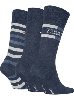 Lot de 3 paires de chaussettes bleues fantaisie coupe haute
