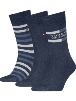Lot de 3 paires de chaussettes bleues fantaisie coupe haute
