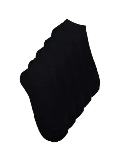 Lot de 5 paires de socquettes en coton Jacdongo noires unies