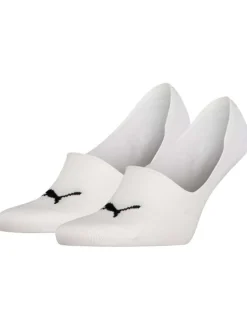 Lot de 2 paires de socquettes en coton mélangé unies blanches avec logo