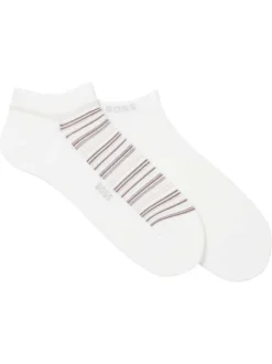 Lot de 2 paires de socquettes blanches unies avec le nom de la marque