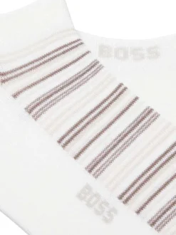 Lot de 2 paires de socquettes blanches unies avec le nom de la marque
