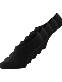 Lot de 5 paires de soquettes noires unies basses en coton mélangé identiques