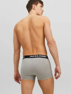 Lot de 3 boxer en coton multicolore uni avec une coupe fermée et nom imprimé