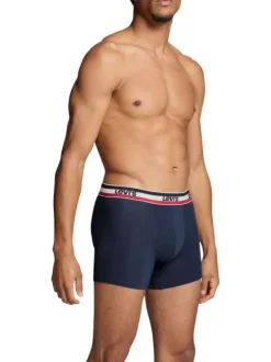 Lot de 2 Boxers bicolore marine et gris clair en coton biologique