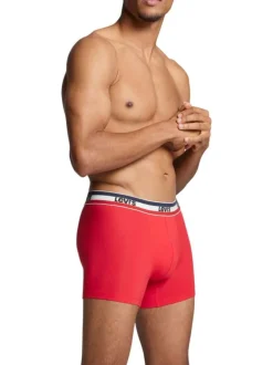 Lot de 2 Boxers bicolore rouge et gris foncé en coton biologique