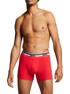Lot de 2 Boxers bicolore rouge et gris foncé en coton biologique