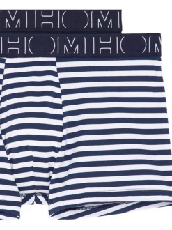 Lot de 2 boxers classique Christofer en coton marine avec nom de la marque brodé à la taille