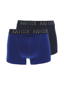 Lot de 2 Boxers classique en coton bleu uni avec une coupe fermée