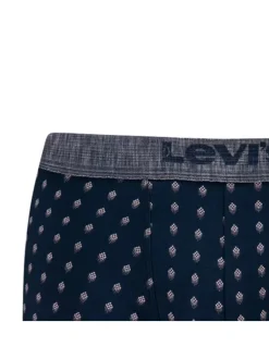 Lot de 2 Boxers classique en coton marine uni avec taille élastiquée