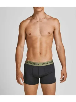Lot de 3 Boxers classique en coton marine uni avec une taille élastiquée