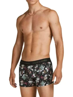 Lot de 3 Boxers classique en coton marine uni avec une taille élastiquée