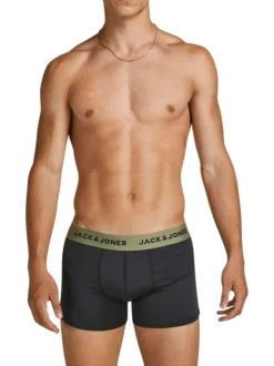 Lot de 3 Boxers classique en coton marine uni avec une taille élastiquée