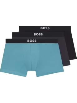 Lot de 3 Boxers classique en coton multicolore uni avec une coupe fermée
