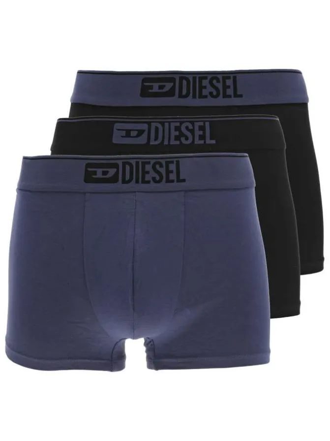 Lot de 3 boxers classique en coton multicolore uni avec une taille élastiquée