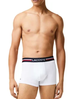 Lot de 3 Boxers classique en coton multicolore uni coupe fermée avec logo brodé