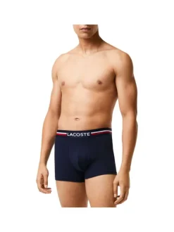 Lot de 3 Boxers classique en coton multicolore uni coupe fermée avec logo brodé