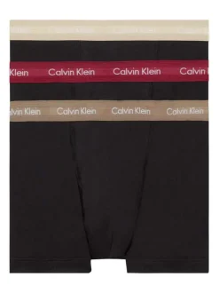 Lot de 3 Boxers classique en coton noir uni avec nom de la marque