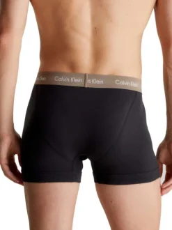 Lot de 3 Boxers classique en coton noir uni avec nom de la marque