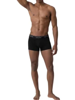 Lot de 3 boxers classique en coton noir uni avec une coupe ajustée