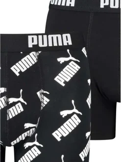 Lot de 2 boxers classique en coton noir uni et logotypé