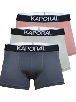 Lot de 3 Boxers classique multicolore uni avec une coupe fermée et une ceinture noire avec le nom de la marque