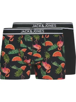Lot de 2 Boxers classique noir uni avec une coupe fermée à taille élastiquée