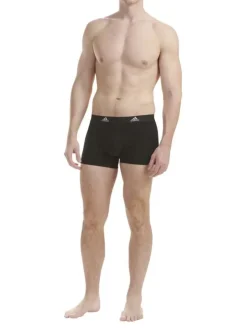 Lot de 3 Boxers classiques à coupe fermée, noir unis à ceinture élastiquée