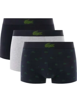 Lot de 3 boxers classiques en coton bicolore à motifs avec le crocodile