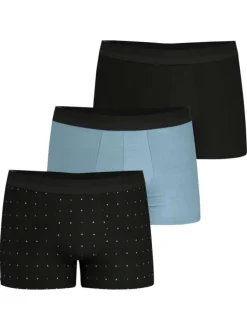 Lot de 3 boxers classiques en coton bicolores à pois et à ceinture élastiquée
